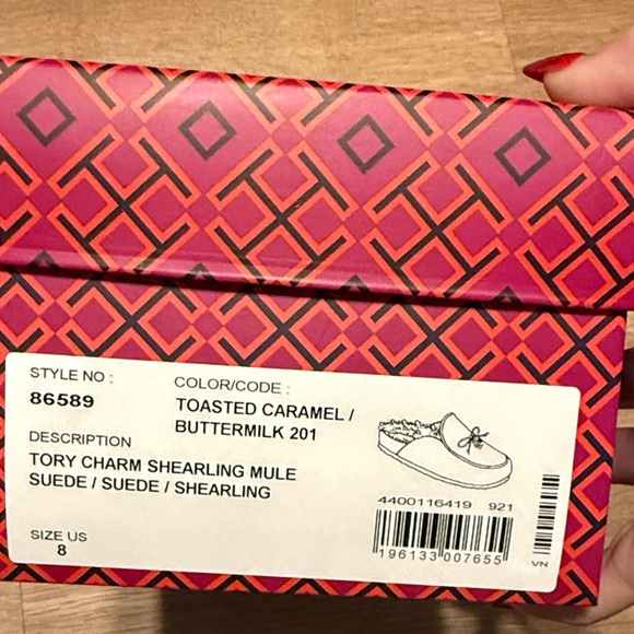 Tory Burch Brown Suede Mules with Gold Charm - Picture 4 of 4